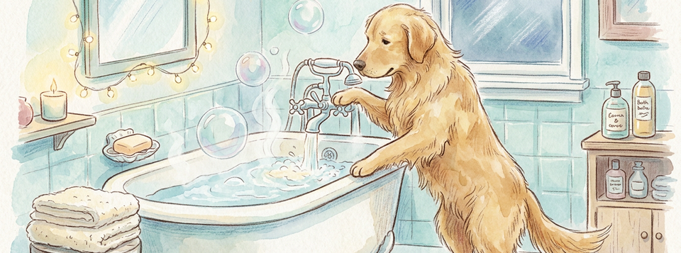 Bath Time Usually Means Hide-and-Seek, But This Dog Had Other Plans!