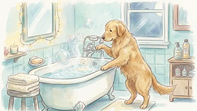 Bath Time Usually Means Hide-and-Seek, But This Dog Had Other Plans!